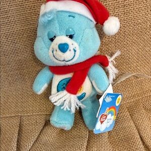 Vintage Care Bears 20th Anniversary 2002 Bedtime Bear Blue Christmas Plush NWT